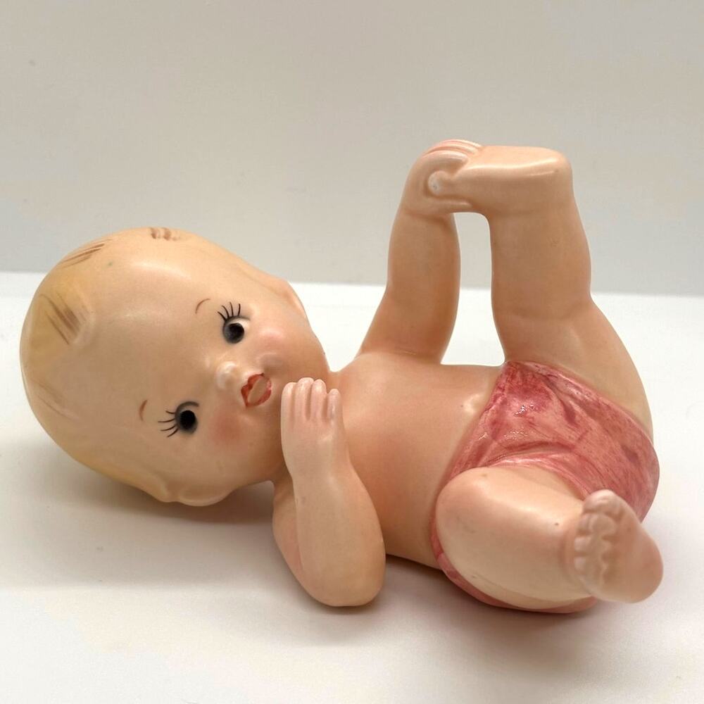 Vintage 1960's Napco Piano Baby, Baby Playing with Foot, #50 of 144, Figurine